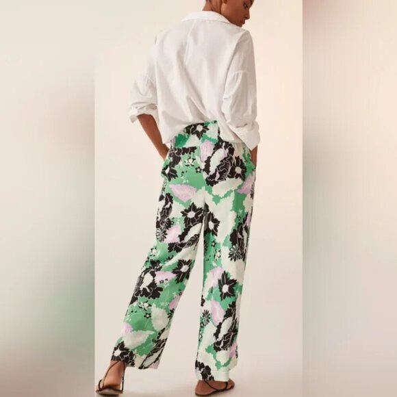 Anthro Maeve The Saria Smocked Wide Leg Floral Pants - Picture 2 of 8